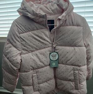 Pink Quilted Puffer Jacket with Hood